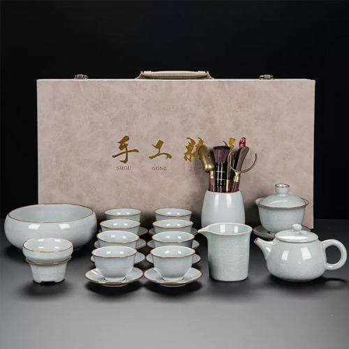 Tetae Moon White Pottery Tea Set Tea Ceremony Set 22p