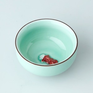 Direct Purchase Red Carp Blue Flower Tea Cup