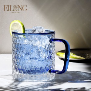 Elong Eternal Double Glass Mug - Blue