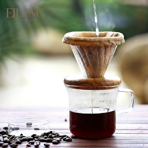 Eilong Minimal Hand Drip Coffee Set for One Person - Mug Type &amp; Light Brown