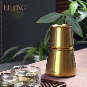 Elong Mountain View Luxury Golden Tea Container 190 ml